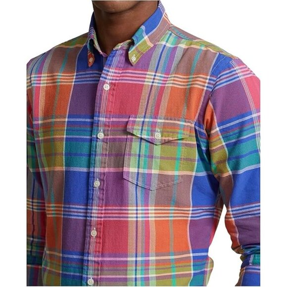 Polo Ralph Lauren Small Multicolor Plaid Classic Fit Button Front Pocket Shirt - Picture 3 of 6